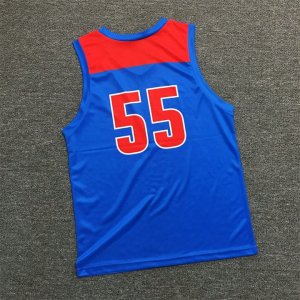 55 CSKA Moscow Blue Basketball Jersey